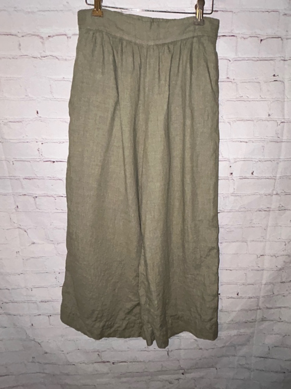 Lou & Grey Loft Linen Cropped Pants size S